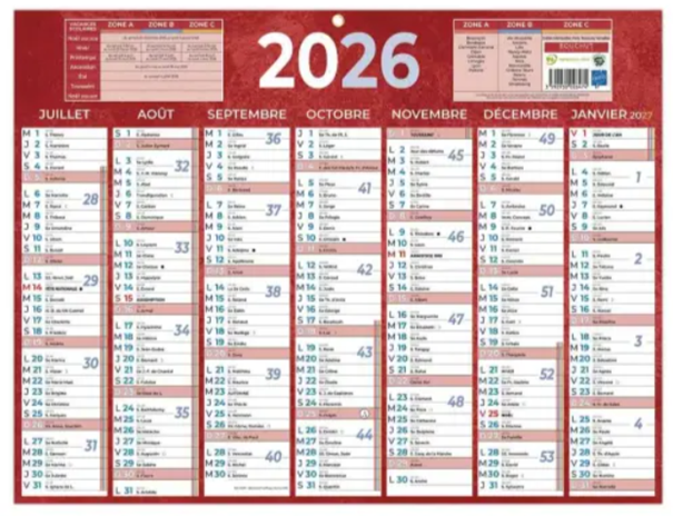 Calendrier exterieur Grand Est 2026